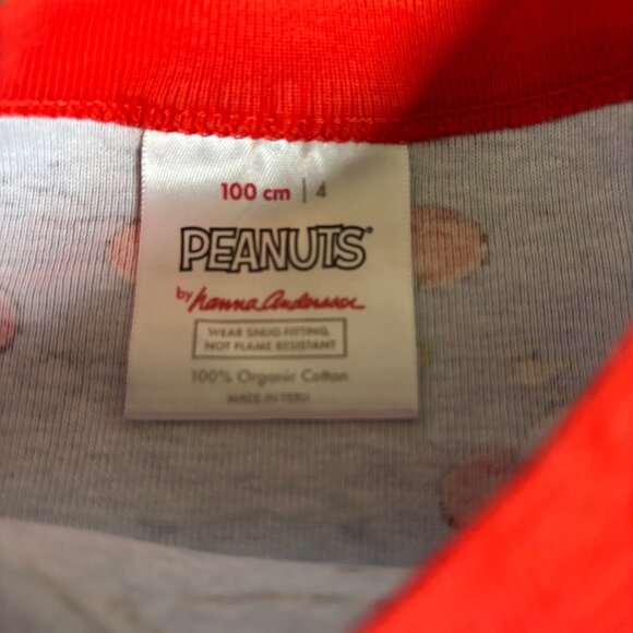 Hanna Andersson Peanuts Snoopy Tubing Pajamas Size 100 - Picture 3 of 3